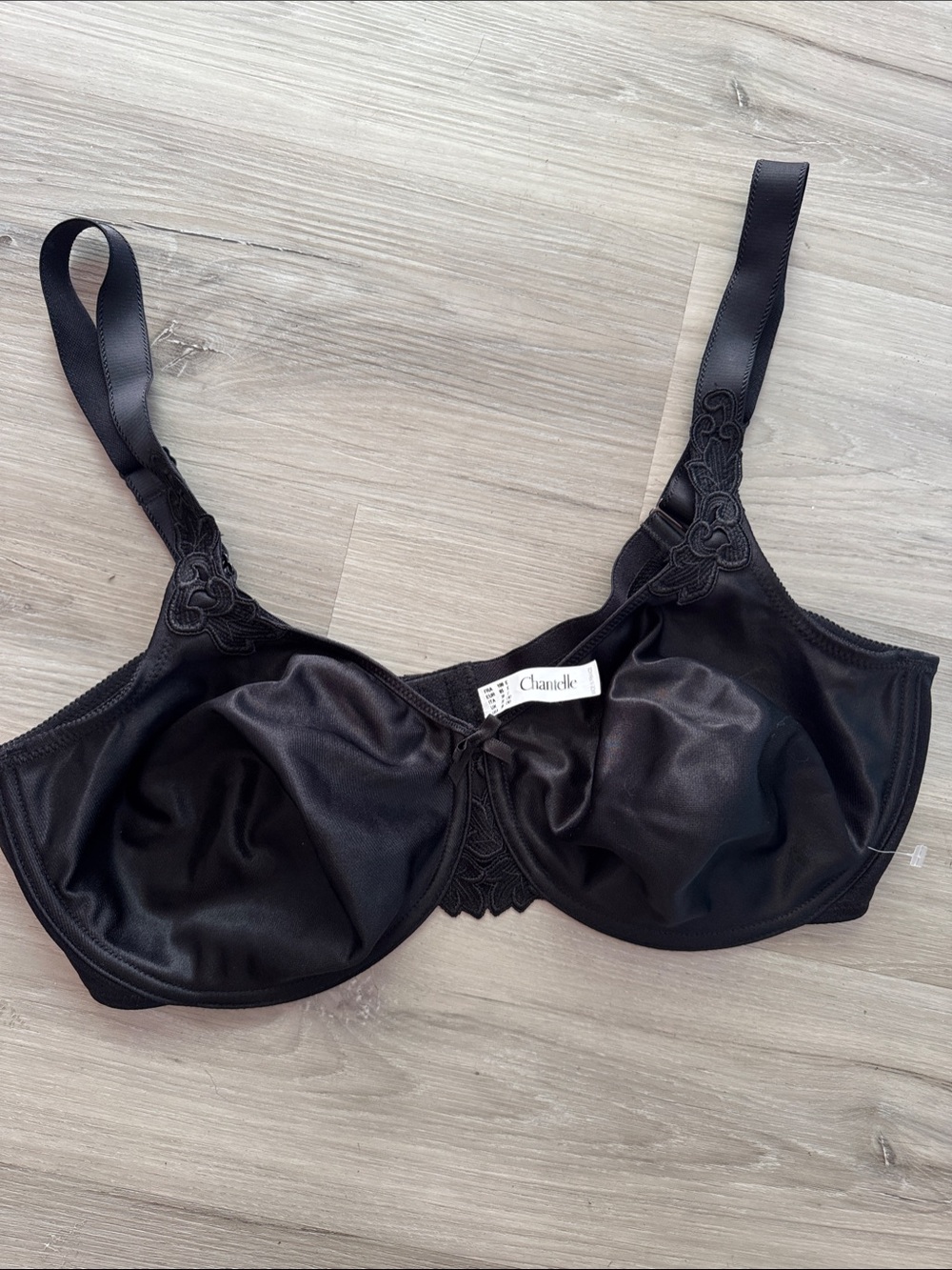 Chantelle Hedona Black Satin Full Coverage Underwire Bra